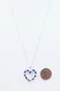 10K White Gold Blue Sapphire Heart Pendant Necklace 3.0g image number 4