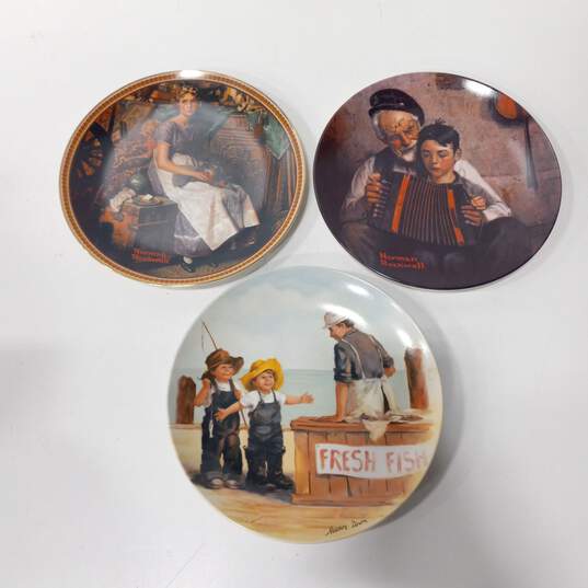 4pc Bundle of Assorted Edwin M. Knowles Normal Rockwell Collectors Plate w/ Charles Gehm “Rumpelstiltskin” Collector Plate image number 3