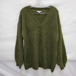 White Birch WM's Soft Knit Polyester Acrylic Blend Green V-Neck Sweater Size 1X