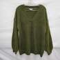 White Birch WM's Soft Knit Polyester Acrylic Blend Green V-Neck Sweater Size 1X image number 1