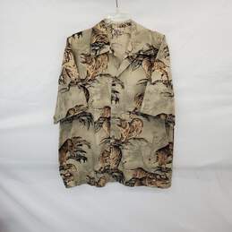 Vintage Tiger Patterned Button Up Shirt MN Size XL