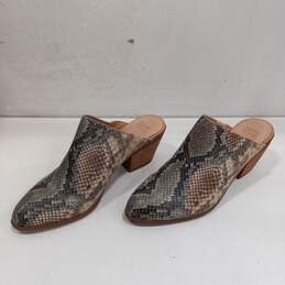 Frye Leather Animal Pattern Slip-on Mule Style Heels Size 6.5 alternative image