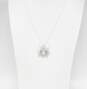Contemporary 925 Vermeil Cubic Zirconia Moon & Star Sun & CZ Graduated Pendant Necklaces & Cube Drop & Post Earrings 16.1g image number 3