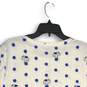 Talbots Womens Blue White Polka Dot Crew Neck Pullover T-Shirt Size XL image number 4