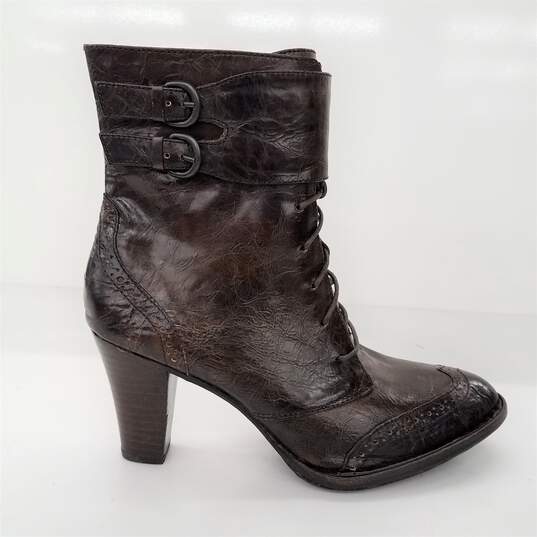 Born Crown Womens Cranford Brown Leather Heeled Boots image number 3