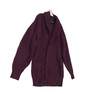 Womens Purple Shawl Neck Long Sleeve Button Front Cardigan Sweater Size L image number 2