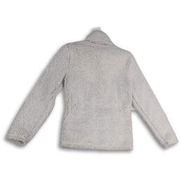 Womens White Faux Fur Long Sleeve Mock Neck Full-Zip Fleece Jacket Size S alternative image