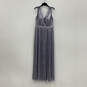 NWT Womens Purple Shimmery Sleeveless V Neck Back Zip Maxi Dress Size 14 image number 1