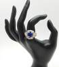 Judith Ripka Sterling Silver Faceted Sapphire Cubic Zirconia Ring 10.8g image number 1