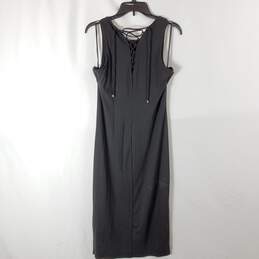 White House Black Market Women Black Sleeveless Midi Dress NWT sz M alternative image