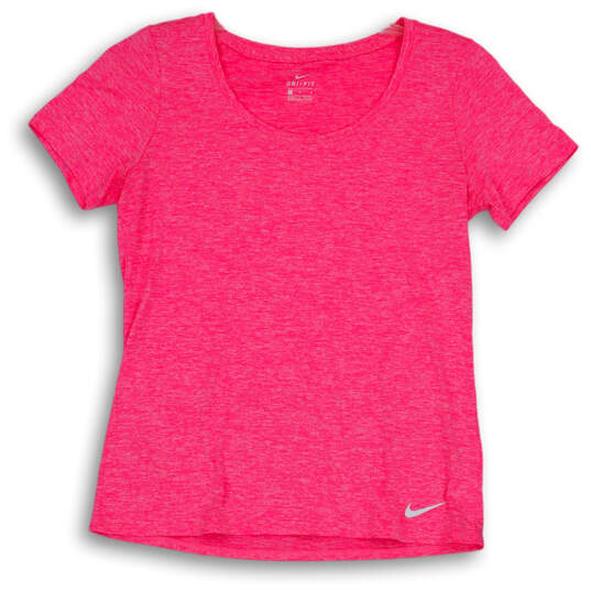 Womens Neon Pink Heather Short Sleeve Dri-fit Pullover T-Shirt Size Medium image number 1