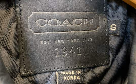 Coach Men's Black Leather Jacket- S image number 3
