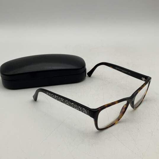 Womens HC6068 5120 Brown And Gold Tortoise Cat-Eye Reading Glasses With Case image number 1