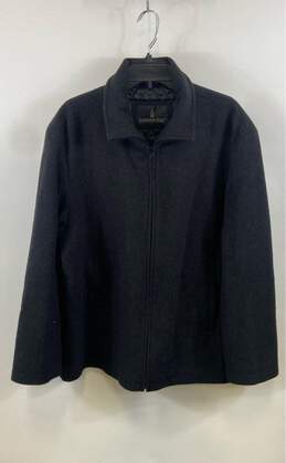 London Fog Mens Black Long Sleeve Collared Pockets Full-Zip Jacket Size Large