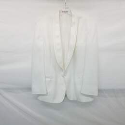 Oscar De La Renta Formal Men's White One Button Blazer Jacket