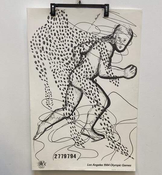 Los Angeles 1984 Olympic Games Poster of Eric Heiden Runner by Jonathan Borofsky image number 1