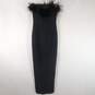 Windsor Women Black Strapless Feather Maxi Dress Sz XS NWT image number 1