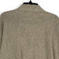 Mens Beige Chunky Knit Long Sleeve Henley Neck Pullover Sweater Size XL image number 4