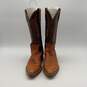 Mens Brown Leather Pointed Toe Pull On Mid Calf Cowboy Western Boots Size 10.5D image number 1