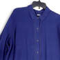 Womens Blue Long Sleeve Pointed Collar Regular Fit Button-Up Shirt Sz XL 18 image number 3