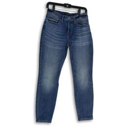 NWT Womens Blue Denim Stretch Medium Wash Mid Rise Skinny Jeans Size 8/29