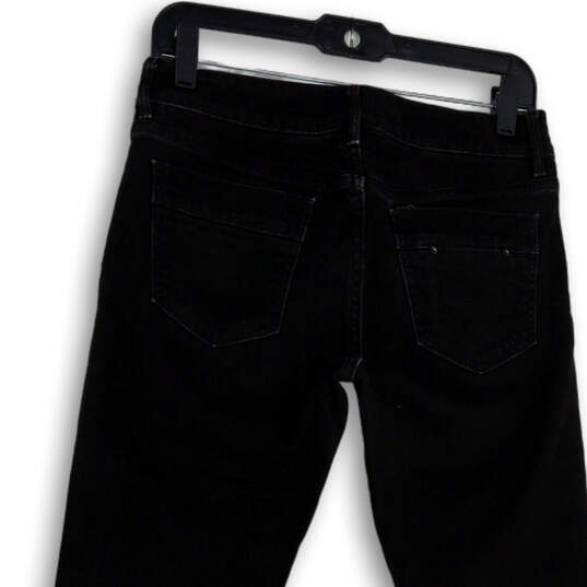 Womens Black Denim Dark Wash Pockets Stretch Skinny Leg Jeans Size 4 image number 4