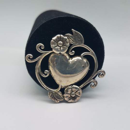 Jezlaine Sterling Silver Encircled Hearts w/Flowers, Leaves, Vines 14.0g image number 2