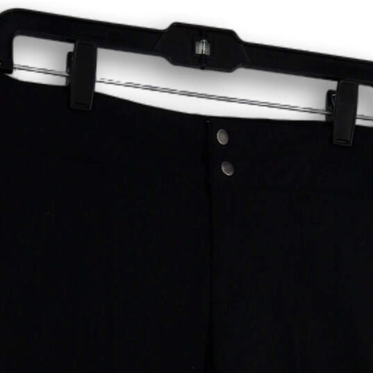 Womens Black Flat Front Stretch Pockets Skinny Leg Capri Pants Size 12/24 image number 3