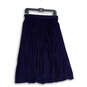 Womens Blue Pleated Elastic Waist Pull-On Midi A-Line Skirt Size Medium image number 2