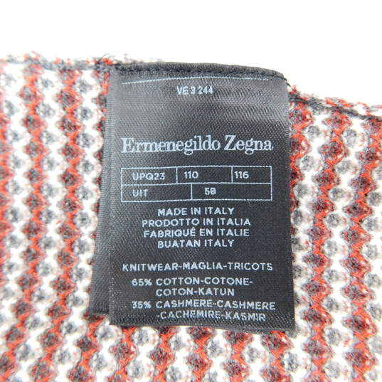 Ermenegildo Zegna V-Neck Red Multicolor Men's Sweater NWT Size 58 with COA image number 10