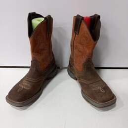 Tony Lama Dusty Junction Work Brown Leather Upper Boots Size 8 alternative image