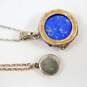 Artisan 925 Lapis Lazuli & Blue Opal Circle Pendant Necklaces Chrysocolla Teardrop Post Earrings & Unique Chain Bracelet 11.7g image number 6