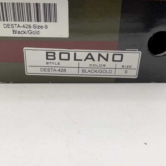 NIB Bolano Mens DESTA-428 Black Gold Metal Tip Slip On Loafer Shoes Size 9 image number 5