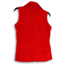 Womens Red Sleeveless Pockets Mock Neck Regular Fit Full-Zip Vest Size S alternative image