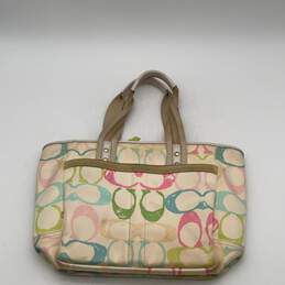 Coach Womens Multicolor Signature Print Zipper Double Top Handle Handbag Purse alternative image