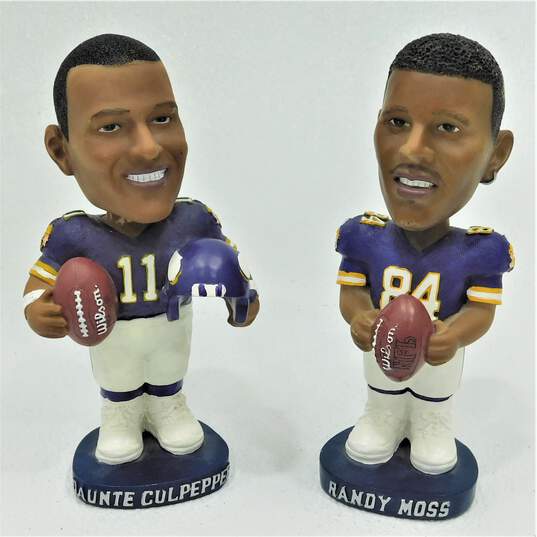 (2) Daunte Culpepper Randy Moss Bobble Dobbles Heads Up Pacific Card Bobbleheads image number 1