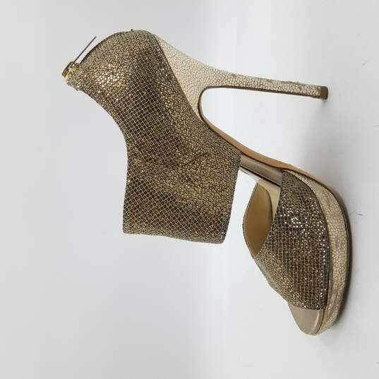 Jimmy Choo '247 Private' Heels Women's Sz 5 Metallic Gold image number 2