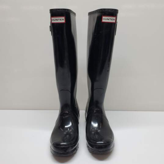 Hunter Original Gloss Tall Rain Boots Size 7M/8F Black image number 1