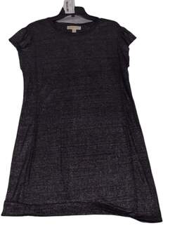 Womens Gray Cap Sleeve Round Neck Pullover Mini T Shirt Dress Size Medium alternative image