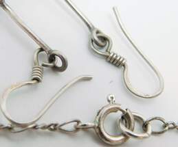 Artisan 925 Moss Agate Beaded Tassel Pendants Necklace & Quartz Drop Earrings alternative image
