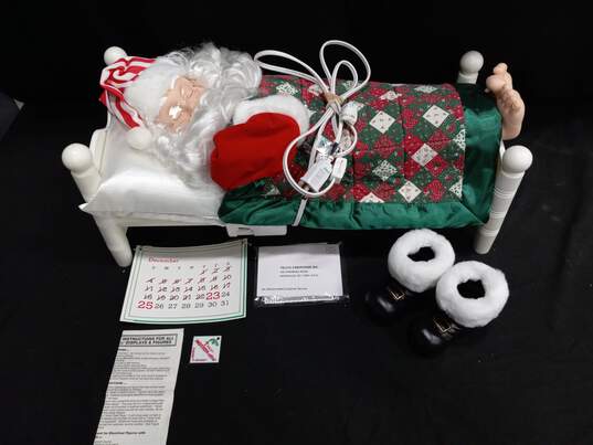 Vintage 1994 Telco Sleeping Santa Snoring Animated Figure IOB image number 2