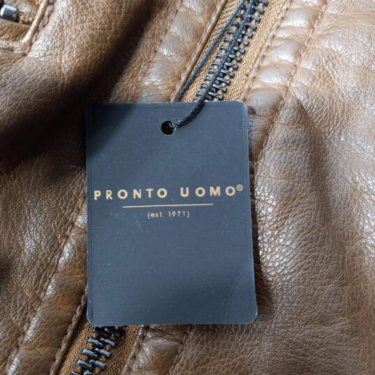 Men's Pronto Uomo Faux Leather Jacket Size XL NWT image number 4