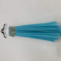 NWT Womens Blue Strapless Sweetheart Neck Rhinestone Maxi Dress Size 0 alternative image