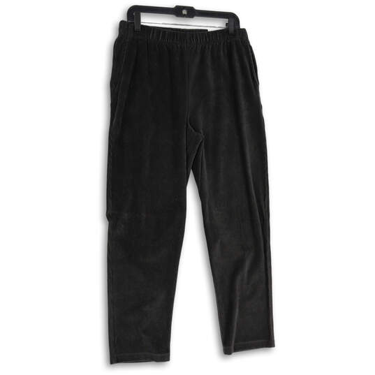 NWT Womens Black Sport Knit High Rise Pull-On Ankle Pants Size M 10-12 image number 1