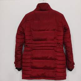 Mens Red Long Sleeve Mock Neck Pockets Full Zip Puffer Jacket Size Medium alternative image