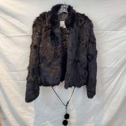 Wilsons Leather Maxima Black Long Sleeve Fur Coat Jacket Size M