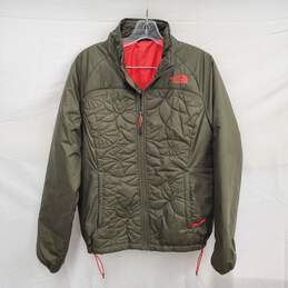 The North Face WM's 100% Recycle Polyester Green Full Zip Bomber Jacket Sz. M