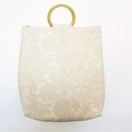 Francesca's Floral Vinyl Embossed Small Shoulder Tote Bag