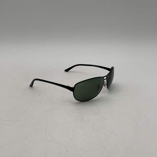 Unisex Black Full-Rim Double Bridge Gradient Lens Aviator Sunglasses With Case image number 3