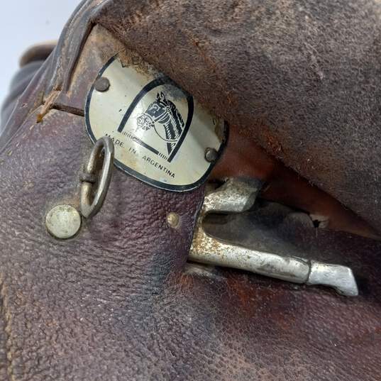 Brown Leather Derby Horse Saddle Made In Argentina image number 3
